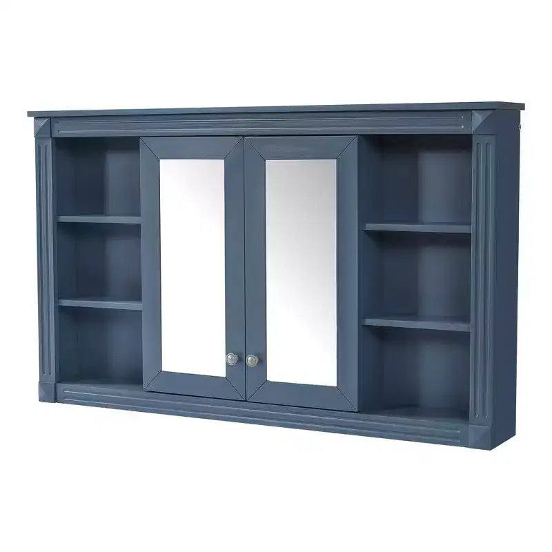Whisen 47 Bathroom Mirror Storage Cabinet; Wall Mounted Medicine Cabinet with Adjustable Shelf