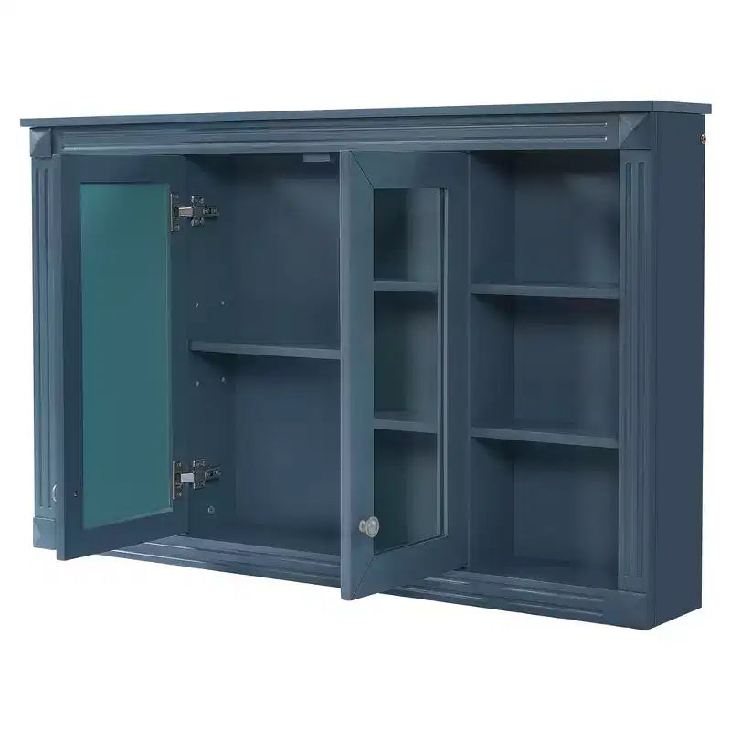 Whisen 47 Bathroom Mirror Storage Cabinet; Wall Mounted Medicine Cabinet with Adjustable Shelf