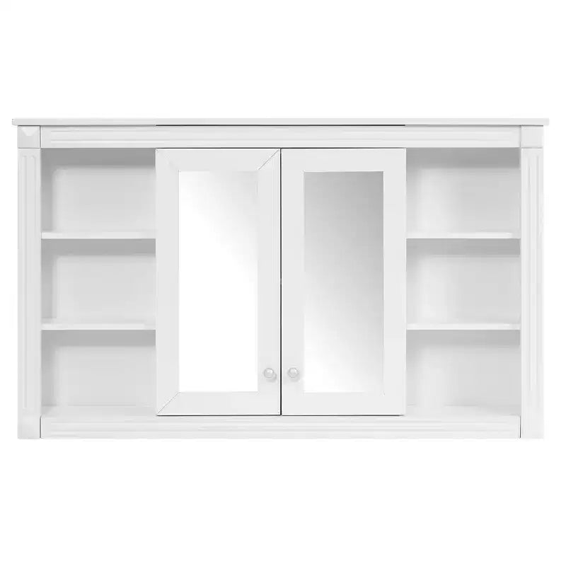 Whisen 47 Bathroom Mirror Storage Cabinet; Wall Mounted Medicine Cabinet with Adjustable Shelf