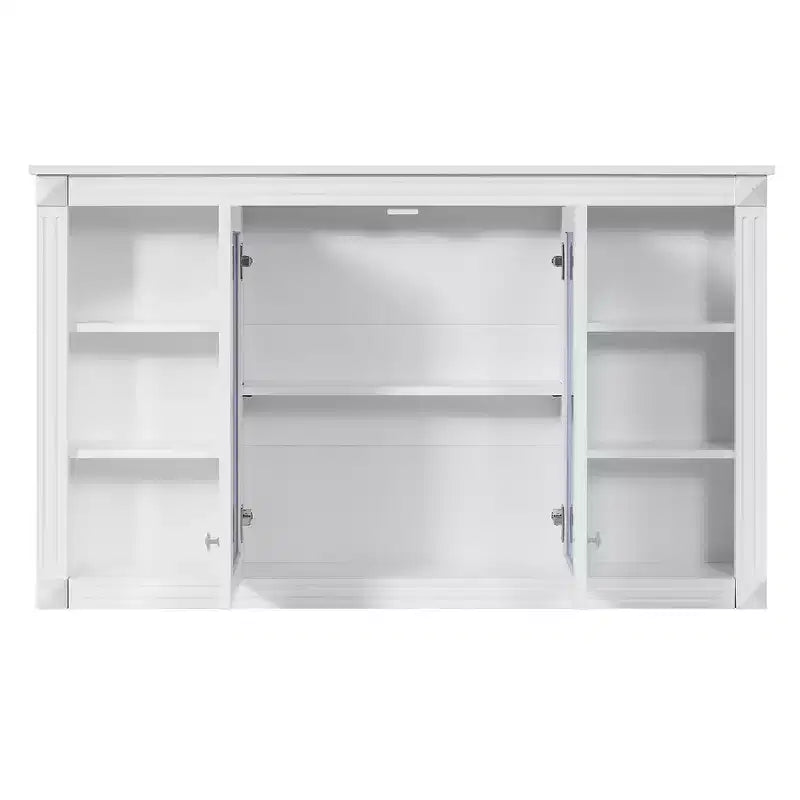Whisen 47 Bathroom Mirror Storage Cabinet; Wall Mounted Medicine Cabinet with Adjustable Shelf