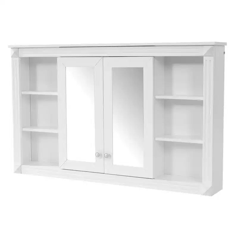 Whisen 47 Bathroom Mirror Storage Cabinet; Wall Mounted Medicine Cabinet with Adjustable Shelf