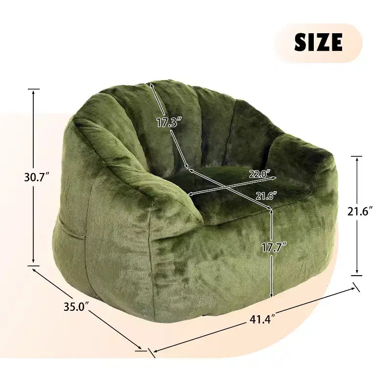TUYOHW Beanbag Chair with Armrests;High-Density Memory Foam-Filled Lounger;Large Lazy Sofa for Adults Living Room;Removable and Washable Cover