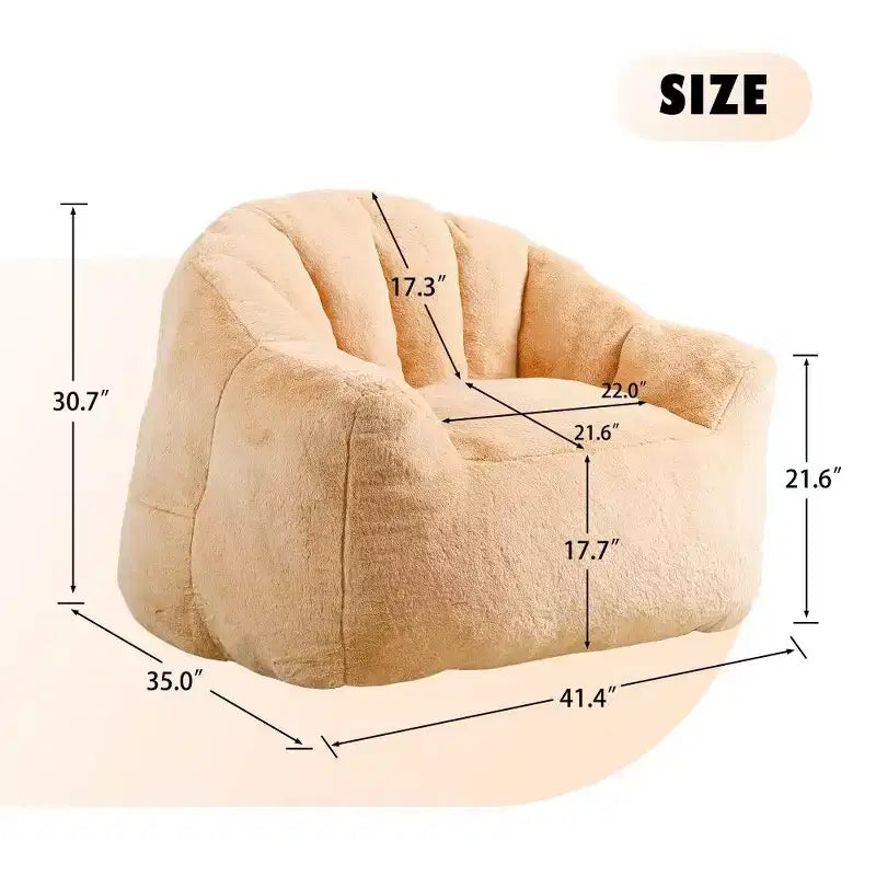 TUYOHW Beanbag Chair with Armrests;High-Density Memory Foam-Filled Lounger;Large Lazy Sofa for Adults Living Room;Removable and Washable Cover