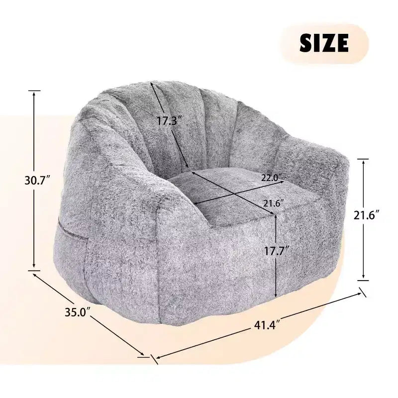 TUYOHW Beanbag Chair with Armrests;High-Density Memory Foam-Filled Lounger;Large Lazy Sofa for Adults Living Room;Removable and Washable Cover