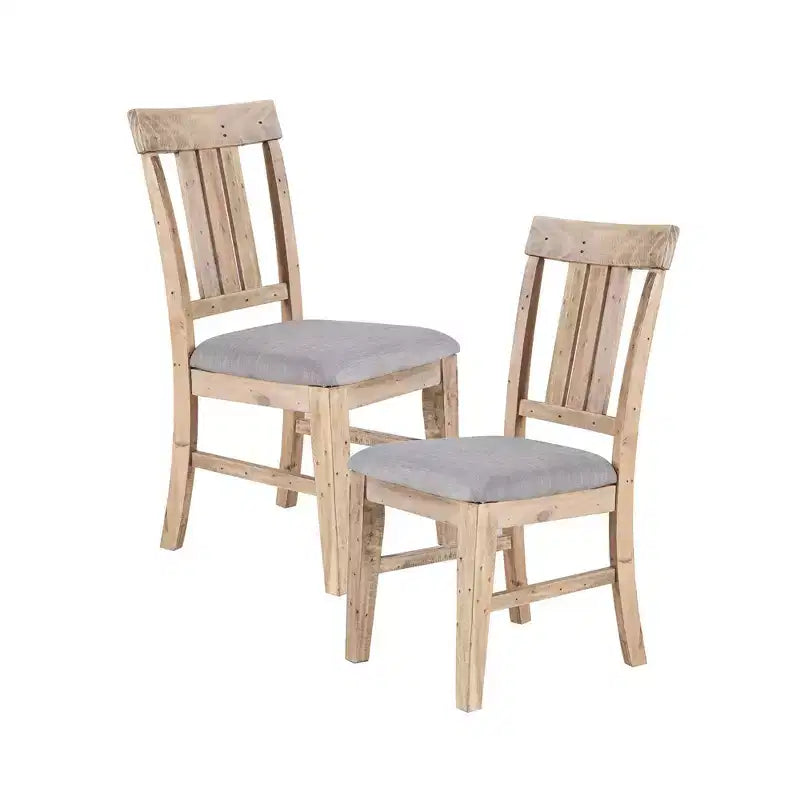 Ink+Ivy Set of 2 Sonoma Dining Side Chair Natural/Gray: Upholstered; Wood Frame; Foam Cushion