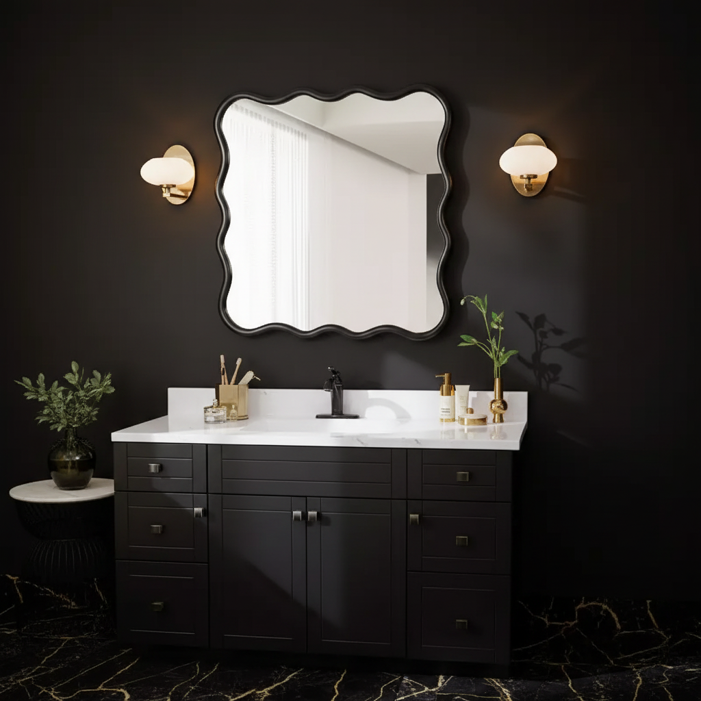 Miroir mural en forme de vague
