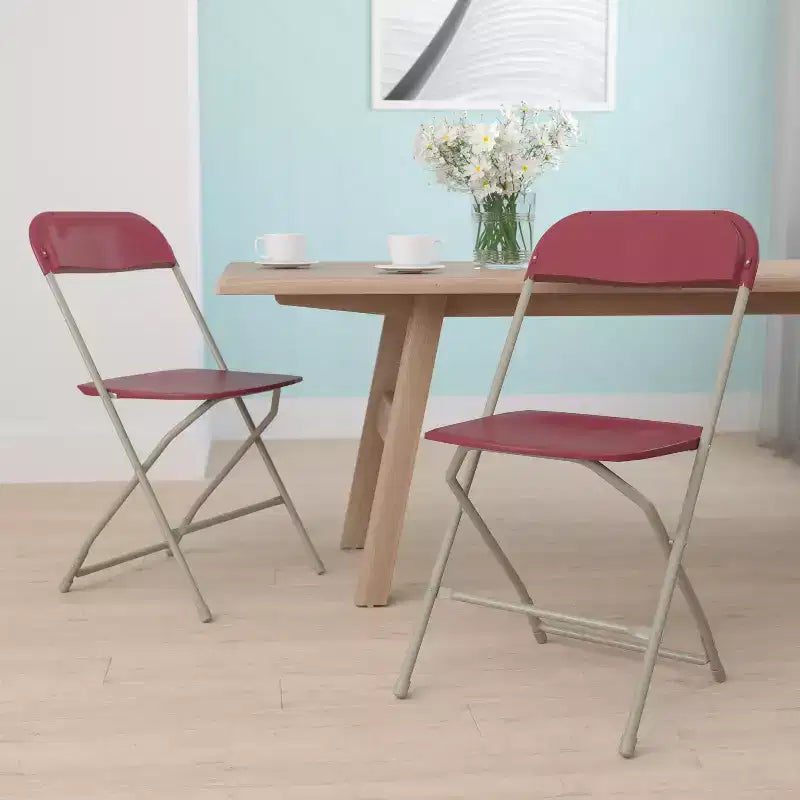 Flash Furniture Hercules Series Plastic Folding Chair - 2 Pack 650LB Weight Capacity