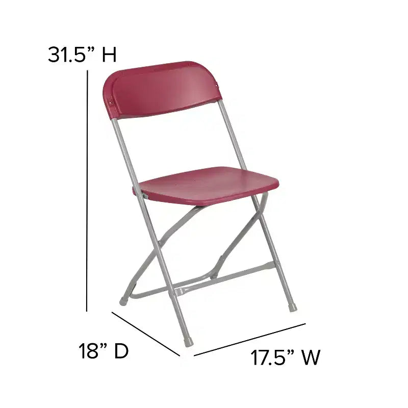 Flash Furniture Hercules Series Plastic Folding Chair - 2 Pack 650LB Weight Capacity