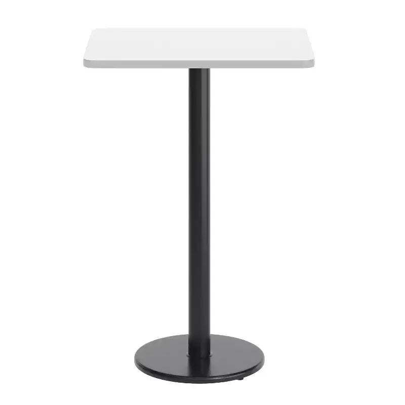 Flash Furniture 24'' x 30'' Rectangular Laminate Table Top with 18'' Round Bar Height Table Base