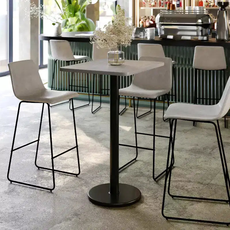 Flash Furniture 24'' x 30'' Rectangular Laminate Table Top with 18'' Round Bar Height Table Base