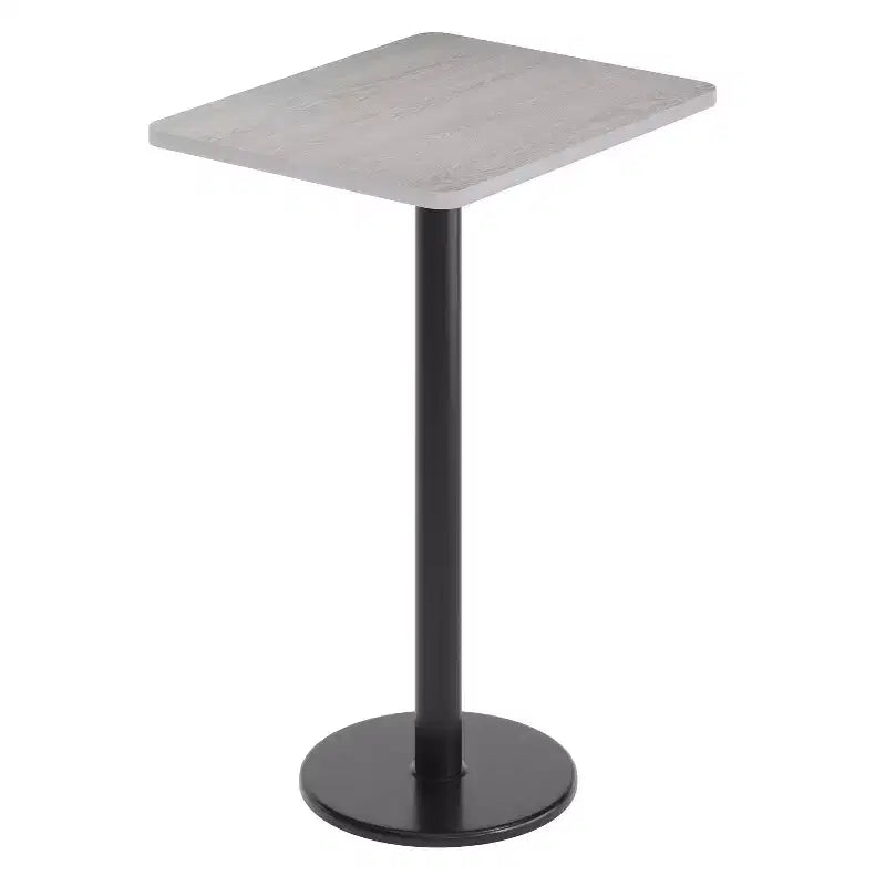 Flash Furniture 24'' x 30'' Rectangular Laminate Table Top with 18'' Round Bar Height Table Base
