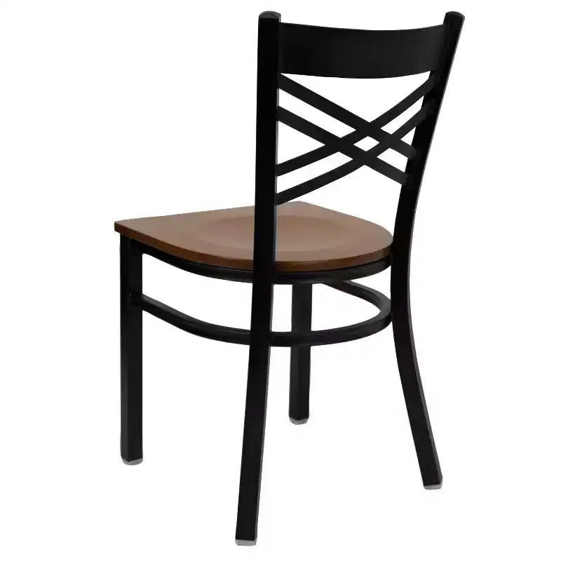 Flash Furniture Black ''X'' Back Metal Restaurant Chair