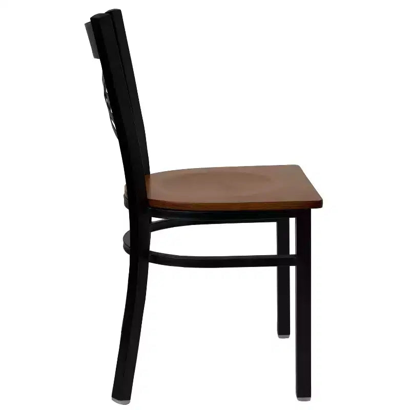 Flash Furniture Black ''X'' Back Metal Restaurant Chair