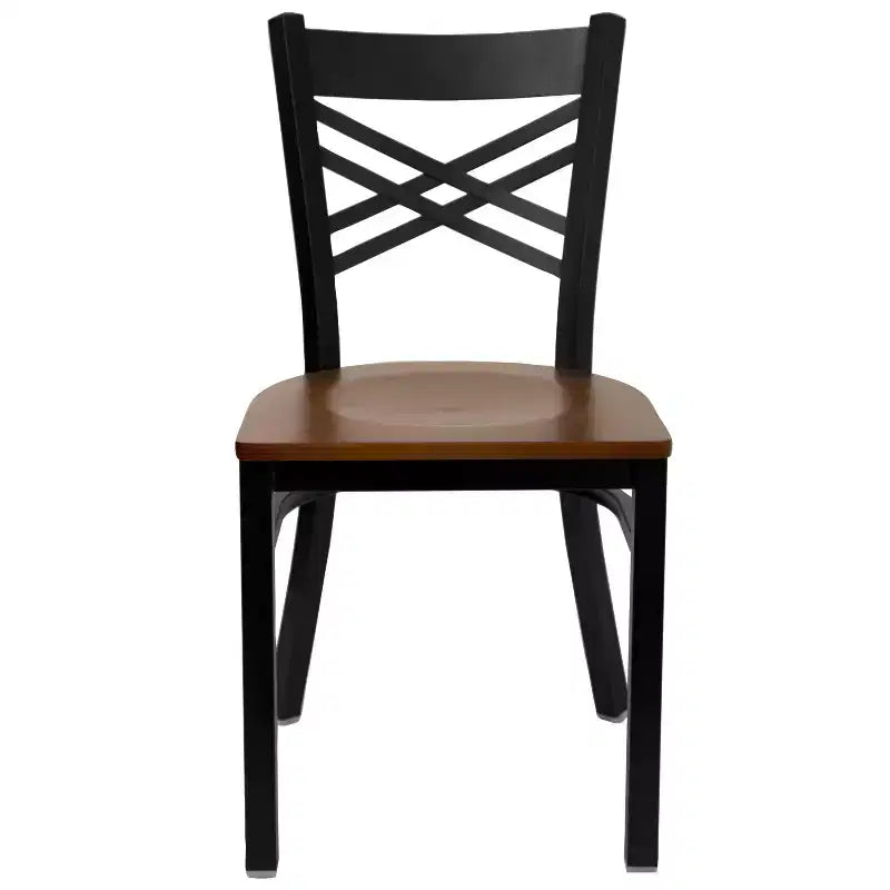 Flash Furniture Black ''X'' Back Metal Restaurant Chair