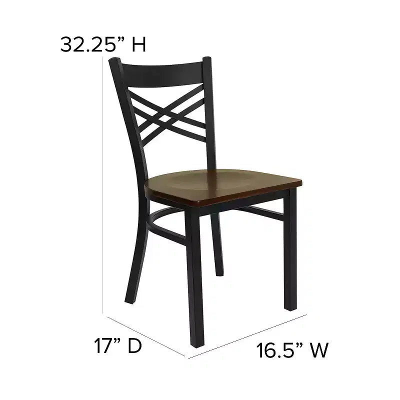 Flash Furniture Black ''X'' Back Metal Restaurant Chair
