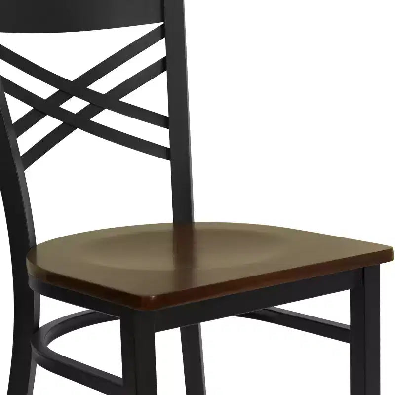 Flash Furniture Black ''X'' Back Metal Restaurant Chair