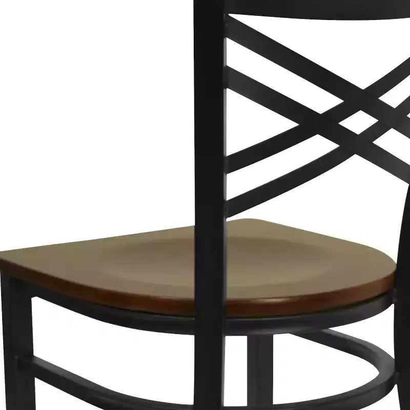 Flash Furniture Black ''X'' Back Metal Restaurant Chair