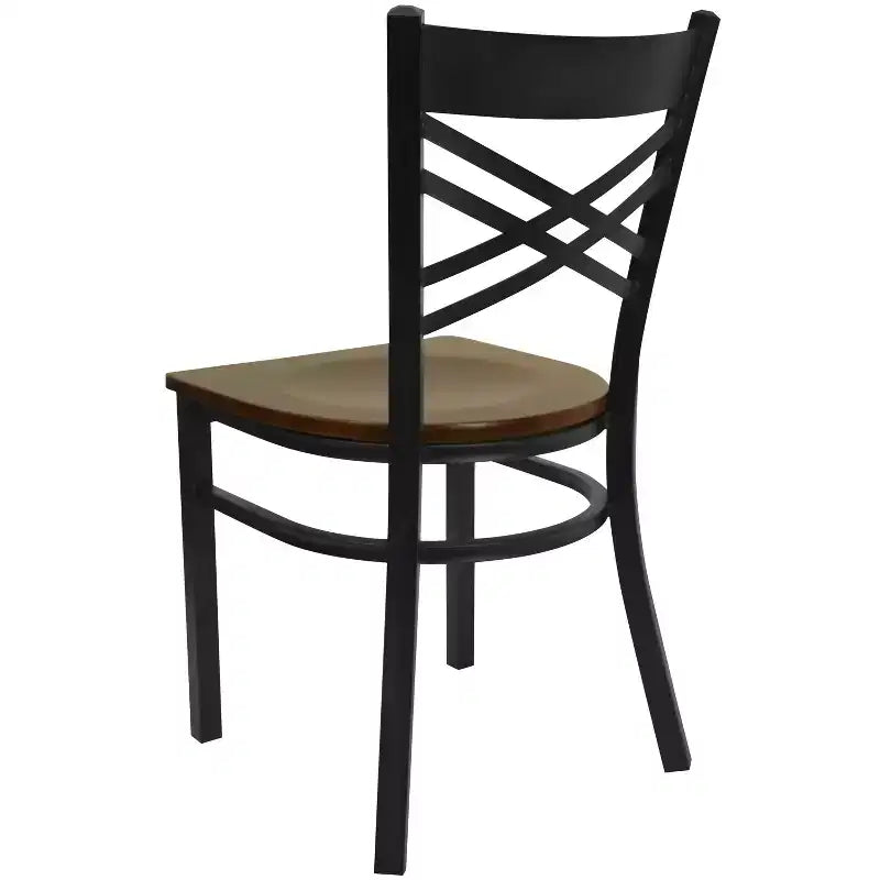 Flash Furniture Black ''X'' Back Metal Restaurant Chair