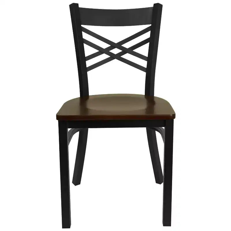 Flash Furniture Black ''X'' Back Metal Restaurant Chair