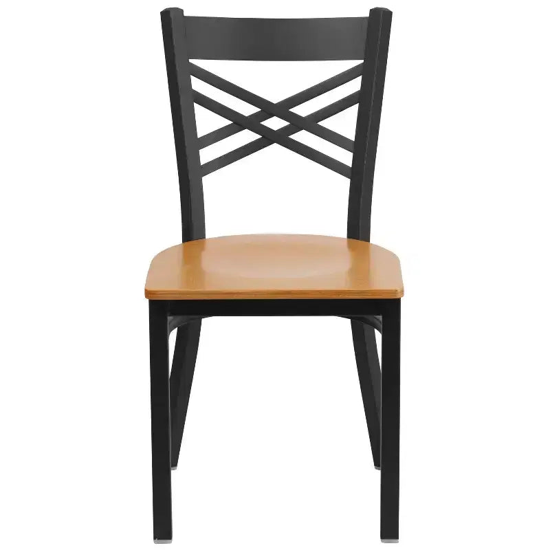 Flash Furniture Black ''X'' Back Metal Restaurant Chair