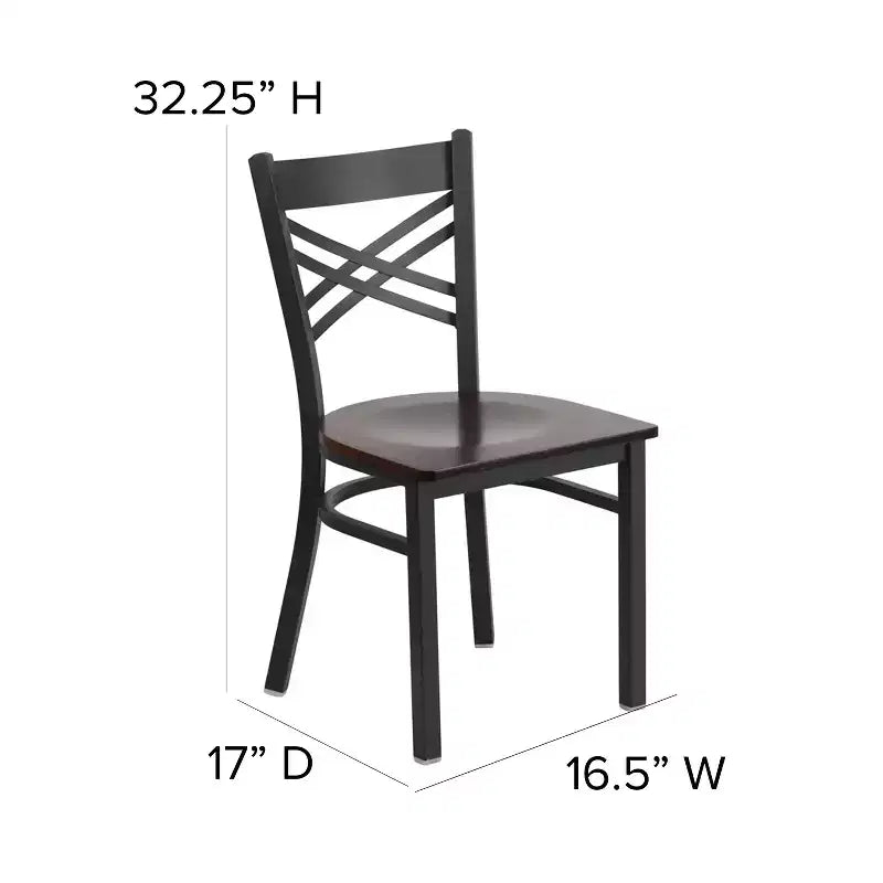Flash Furniture Black ''X'' Back Metal Restaurant Chair