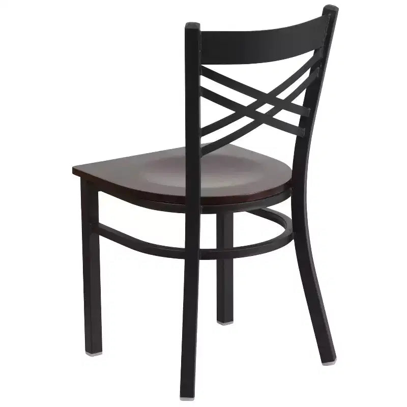 Flash Furniture Black ''X'' Back Metal Restaurant Chair
