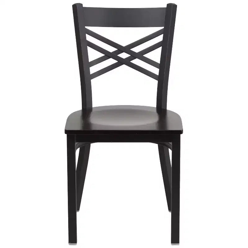 Flash Furniture Black ''X'' Back Metal Restaurant Chair