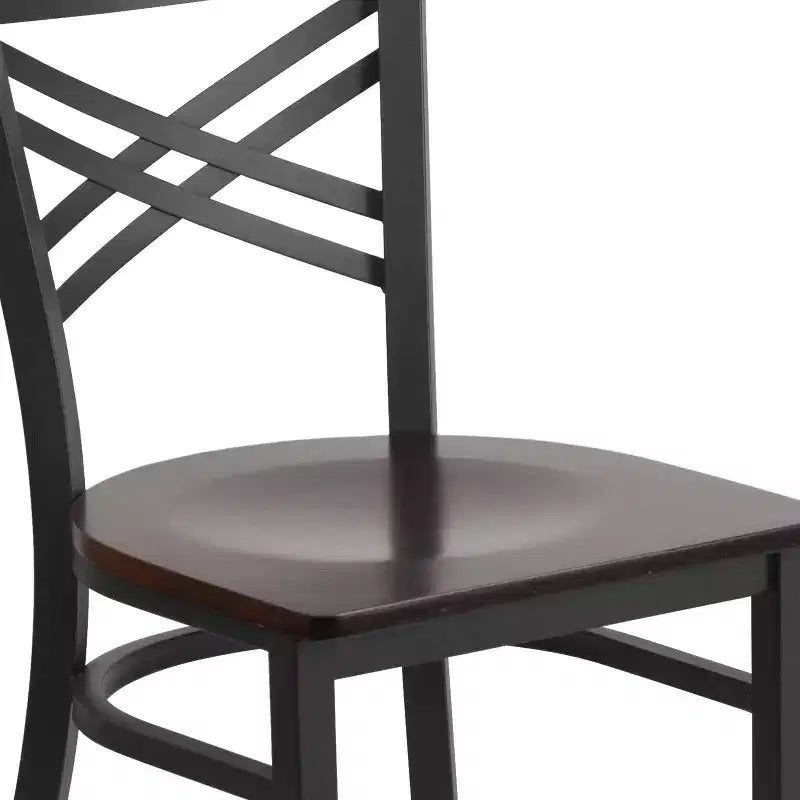 Flash Furniture Black ''X'' Back Metal Restaurant Chair