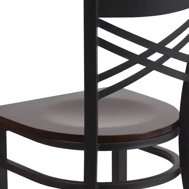 Flash Furniture Black ''X'' Back Metal Restaurant Chair