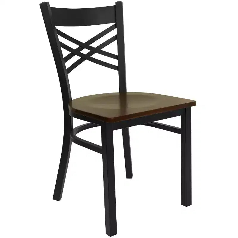 Flash Furniture Black ''X'' Back Metal Restaurant Chair