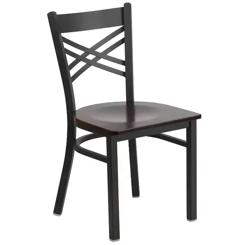 Flash Furniture Black ''X'' Back Metal Restaurant Chair