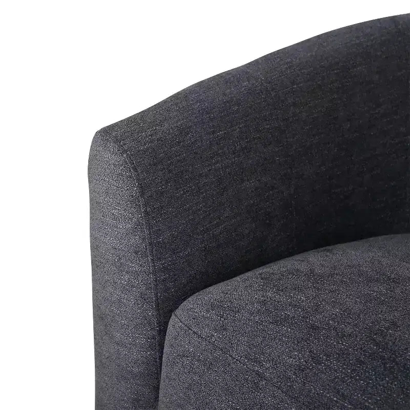 Liria Wooden Upholstered Barrel Chair for Livingroom with Metal Swivel Base| ART OF LIVING DESIGNS