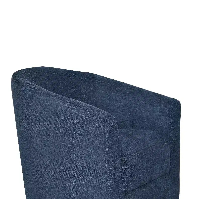 Liria Wooden Upholstered Barrel Chair for Livingroom with Metal Swivel Base| ART OF LIVING DESIGNS