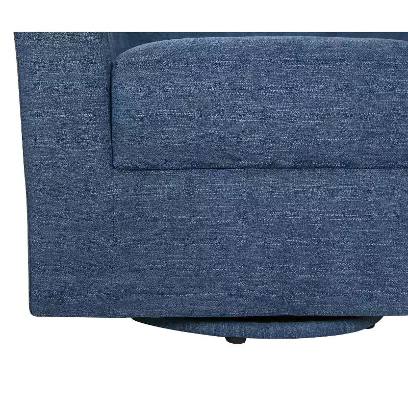 Liria Wooden Upholstered Barrel Chair for Livingroom with Metal Swivel Base| ART OF LIVING DESIGNS