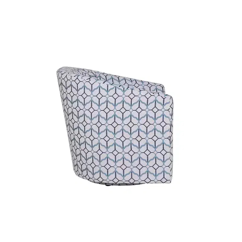 Liria Wooden Upholstered Barrel Chair for Livingroom with Metal Swivel Base| ART OF LIVING DESIGNS