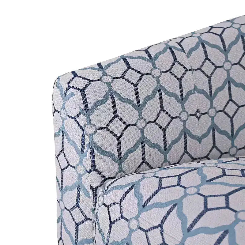 Liria Wooden Upholstered Barrel Chair for Livingroom with Metal Swivel Base| ART OF LIVING DESIGNS