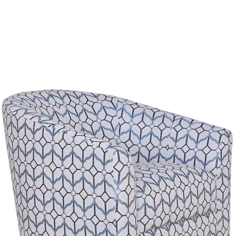 Liria Wooden Upholstered Barrel Chair for Livingroom with Metal Swivel Base| ART OF LIVING DESIGNS