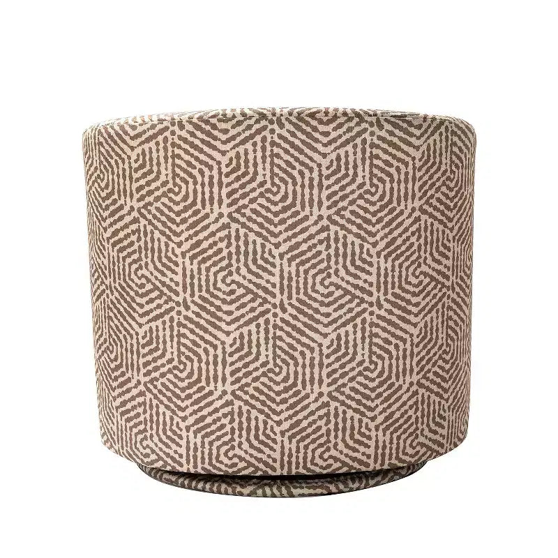 Liria Wooden Upholstered Barrel Chair for Livingroom with Metal Swivel Base| ART OF LIVING DESIGNS