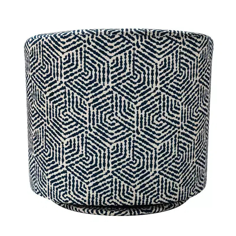 Liria Wooden Upholstered Barrel Chair for Livingroom with Metal Swivel Base| ART OF LIVING DESIGNS