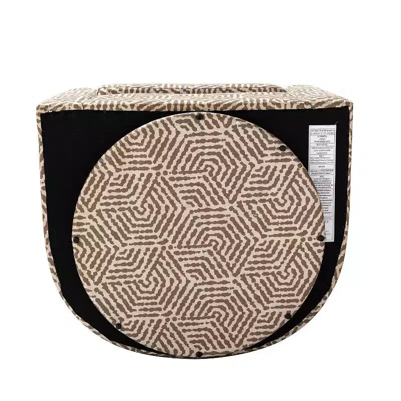 Liria Wooden Upholstered Barrel Chair for Livingroom with Metal Swivel Base| ART OF LIVING DESIGNS