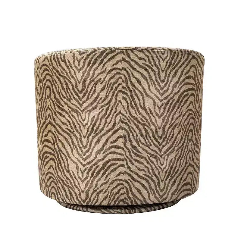 Liria Wooden Upholstered Barrel Chair for Livingroom with Metal Swivel Base| ART OF LIVING DESIGNS
