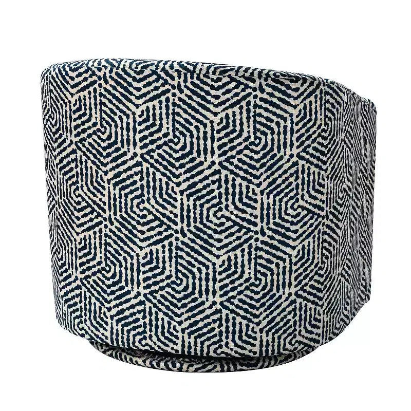 Liria Wooden Upholstered Barrel Chair for Livingroom with Metal Swivel Base| ART OF LIVING DESIGNS