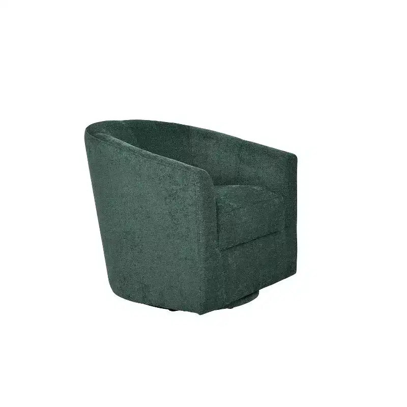 Liria Wooden Upholstered Barrel Chair for Livingroom with Metal Swivel Base| ART OF LIVING DESIGNS