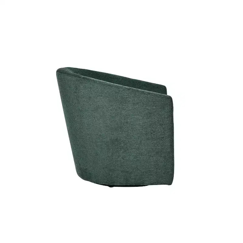 Liria Wooden Upholstered Barrel Chair for Livingroom with Metal Swivel Base| ART OF LIVING DESIGNS