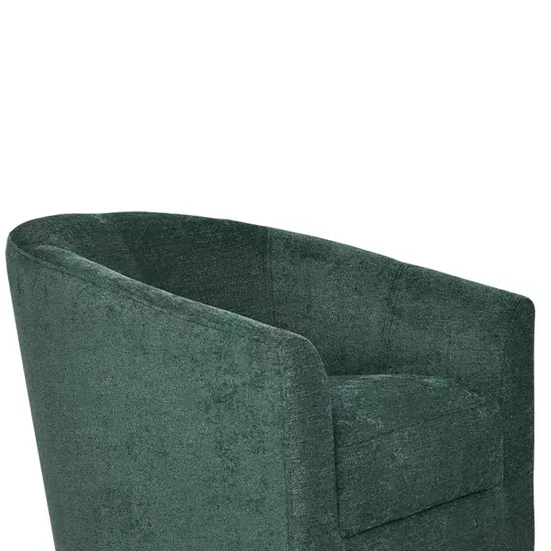 Liria Wooden Upholstered Barrel Chair for Livingroom with Metal Swivel Base| ART OF LIVING DESIGNS