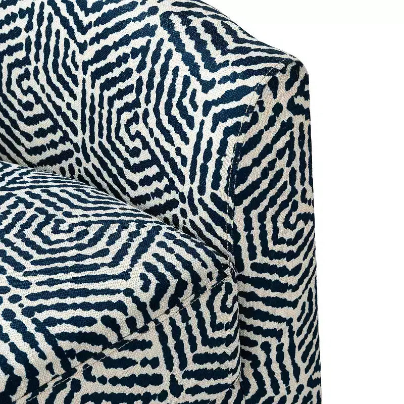 Liria Wooden Upholstered Barrel Chair for Livingroom with Metal Swivel Base| ART OF LIVING DESIGNS