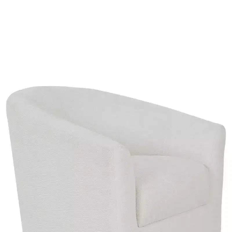 Liria Wooden Upholstered Barrel Chair for Livingroom with Metal Swivel Base| ART OF LIVING DESIGNS