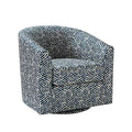 Liria Wooden Upholstered Barrel Chair for Livingroom with Metal Swivel Base| ART OF LIVING DESIGNS