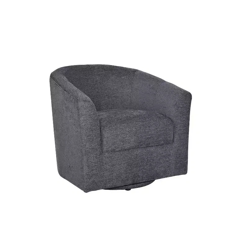 Liria Wooden Upholstered Barrel Chair for Livingroom with Metal Swivel Base| ART OF LIVING DESIGNS