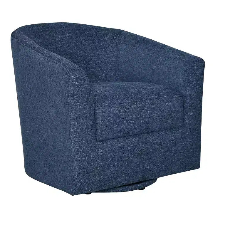 Liria Wooden Upholstered Barrel Chair for Livingroom with Metal Swivel Base| ART OF LIVING DESIGNS